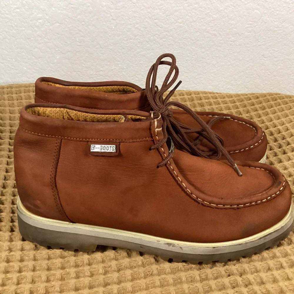 B-Boots By Buffalino Boots Mens 10.5 Brown Suede Leather Lace Up Chukka Moc Toe